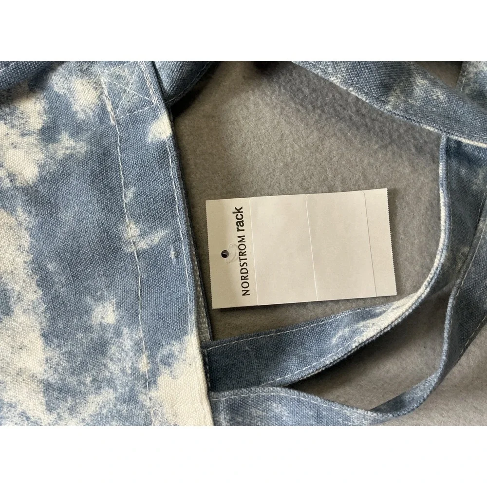 BP Nordstrom Blue Tie Dye Bucket Hat & Canvas Tote Bag Set NWT
